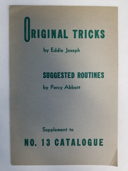 Original Tricks by Eddie Joseph WITH Suggested Routines by Percy Abbott